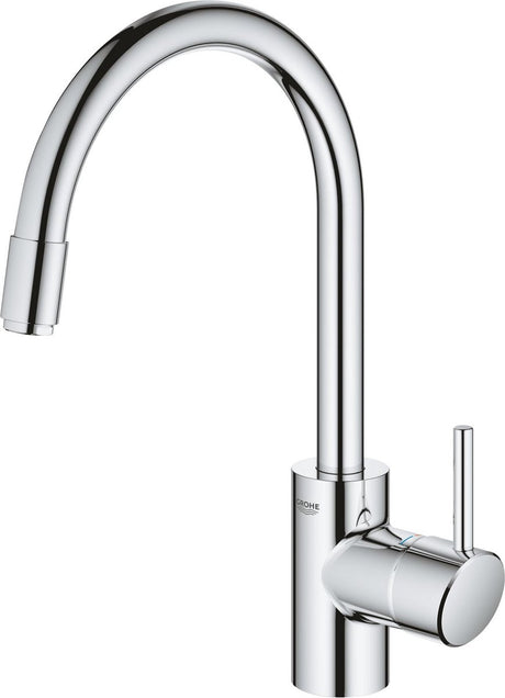 Robinet de cuisine Grohe Concetto - douchette extractible - rotatif - chrome