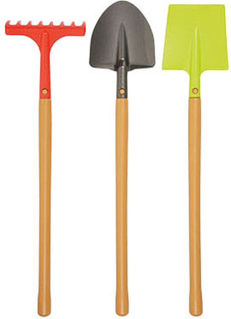 Outils de jardin Ecoiffier avec acier en bois, 3dlg.
