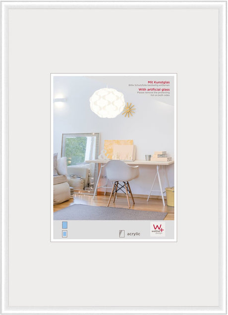 Walther new lifestyle - cadre en plastique - format photo 30x40 cm - verre d'art - blanc