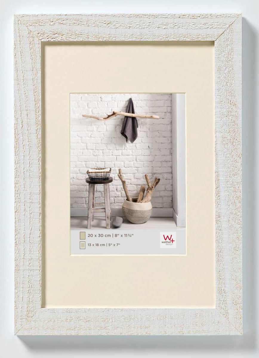 Walther home - cadre en bois - format photo 30x40 cm - blanc polaire