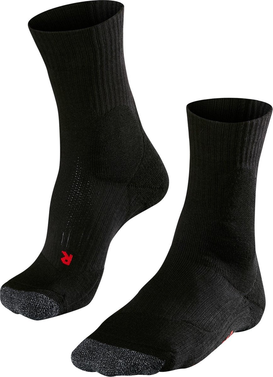 Falke te2 chaussettes de tennis en coton anti-ampoules en matière fonctionnelle hommes noir - taille 46-48