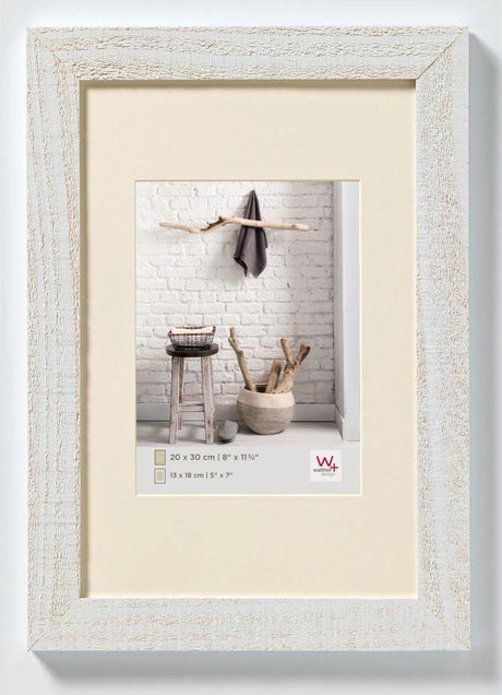 Walther home - cadre en bois - format photo 20x30 cm - blanc polaire