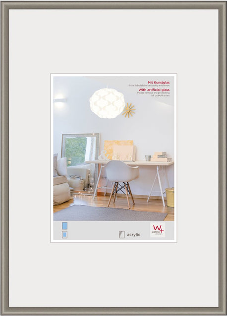Walther new lifestyle - cadre en plastique - format photo 30x40 cm - verre d'art - acier