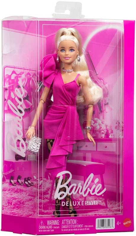Poupée Barbie de style luxe - avec robe rose et culotte noire - poupée mannequin