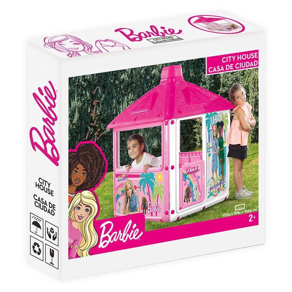 Maisonnette Barbie City 132x104x104 cm rose blanc