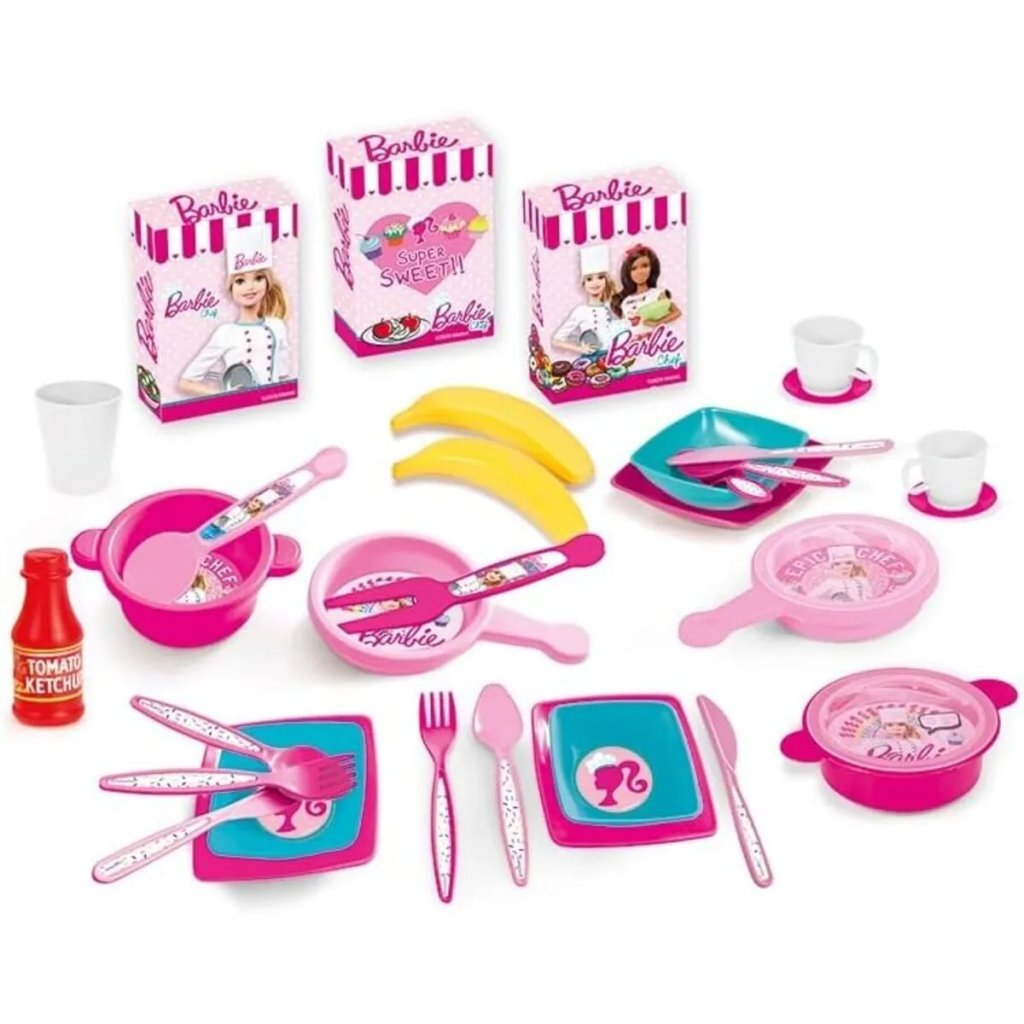 Dolu Barbie joue à la cuisine + son rose