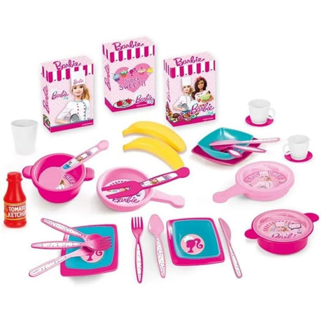 Dolu Barbie joue à la cuisine + son rose
