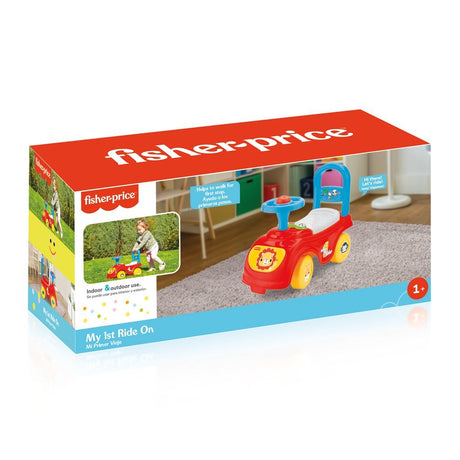 Fisher price marche voiture + klaxon rouge bleu jaune