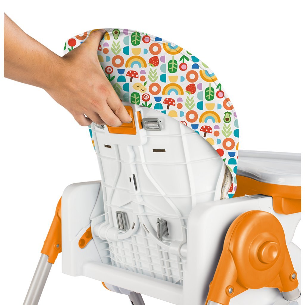 Dolu fisher price chaise haute de luxe 105x57x87 cm blanc orange