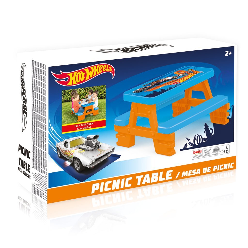 Table de pique-nique Dolu hotwheels bleu orange
