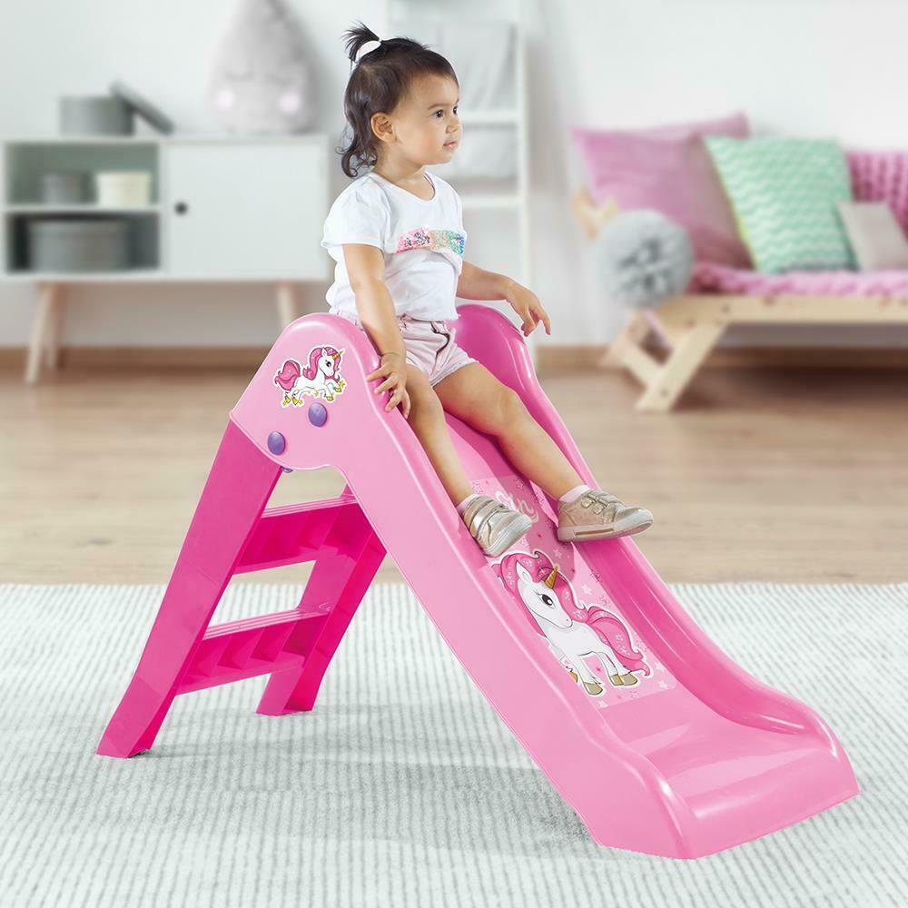 Dolu meng éischt Slide Unicorn Pink