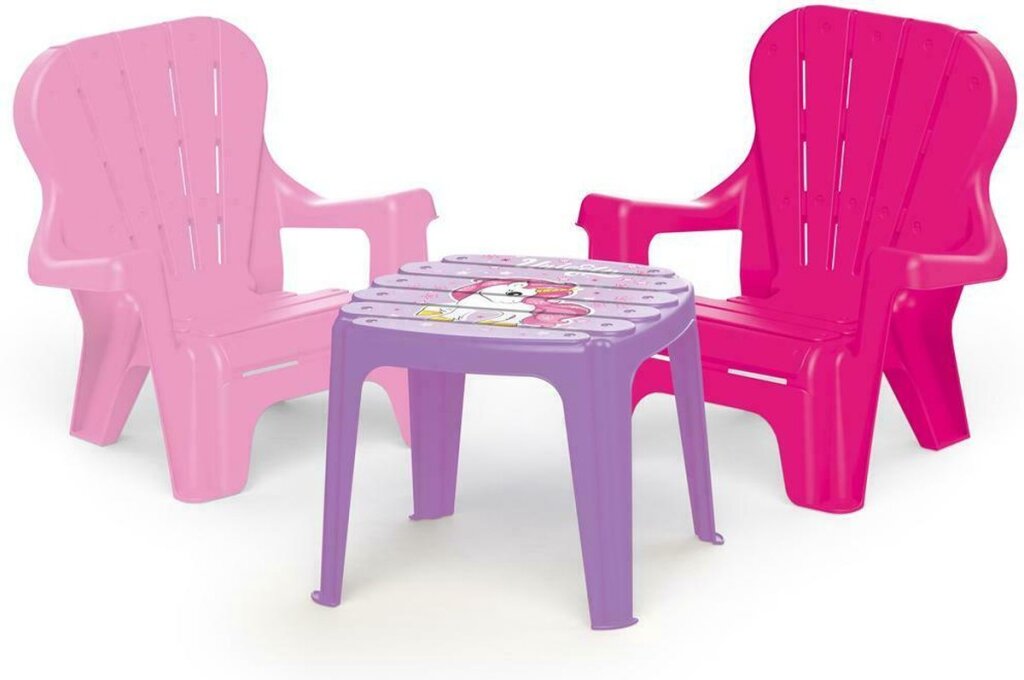 Table rose de licorne Dolu avec chaises