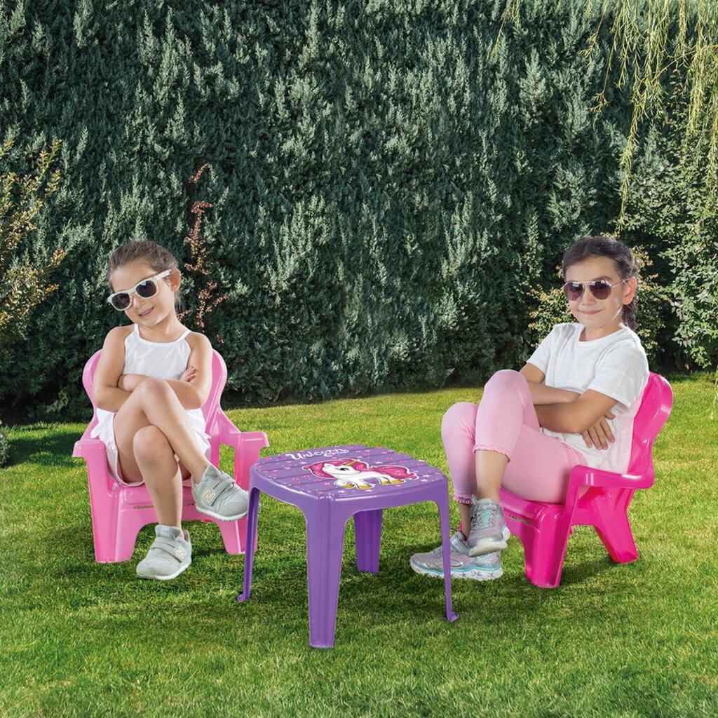 Dolu unicorn pink table with chairs