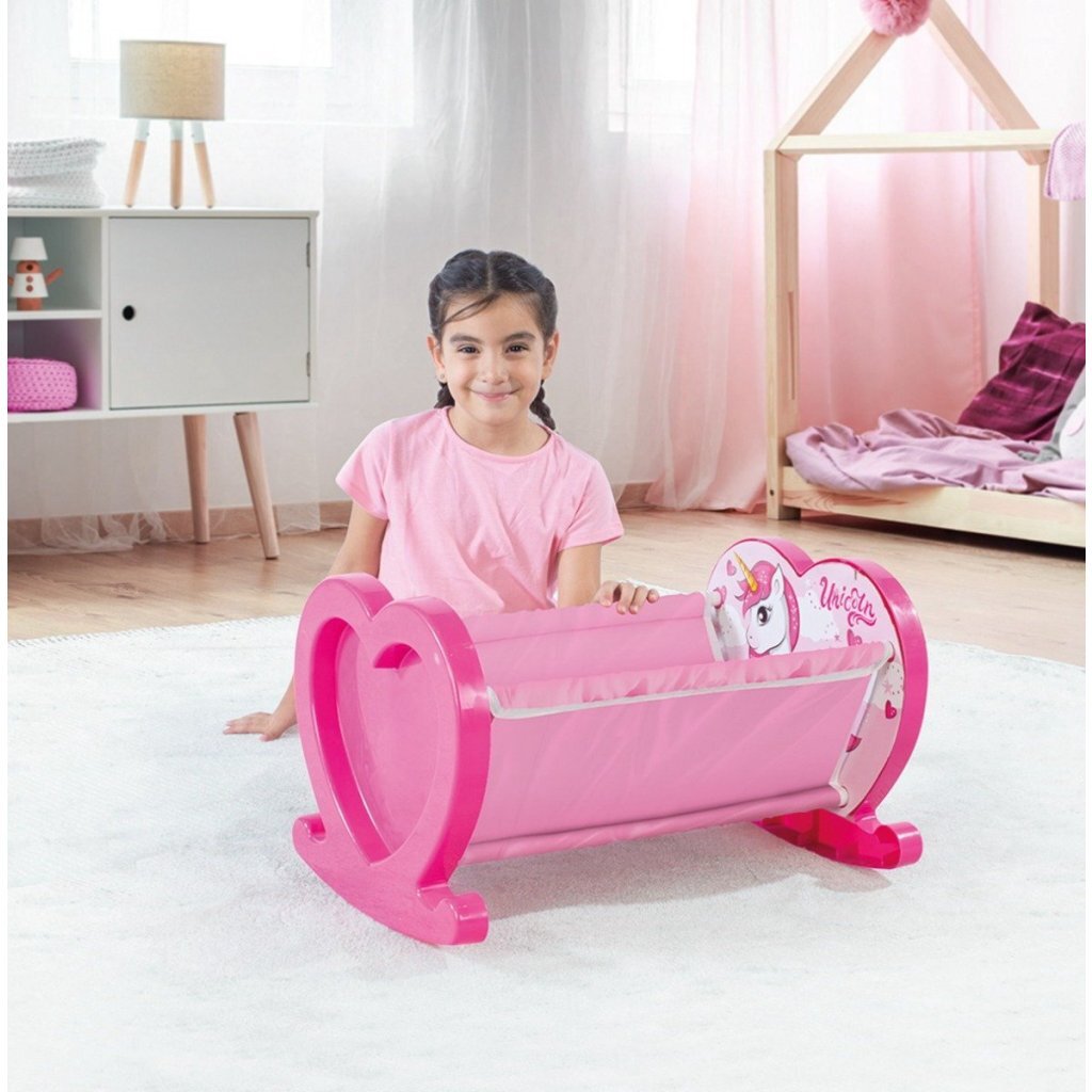 Berceau de poupée licorne Dolu rose