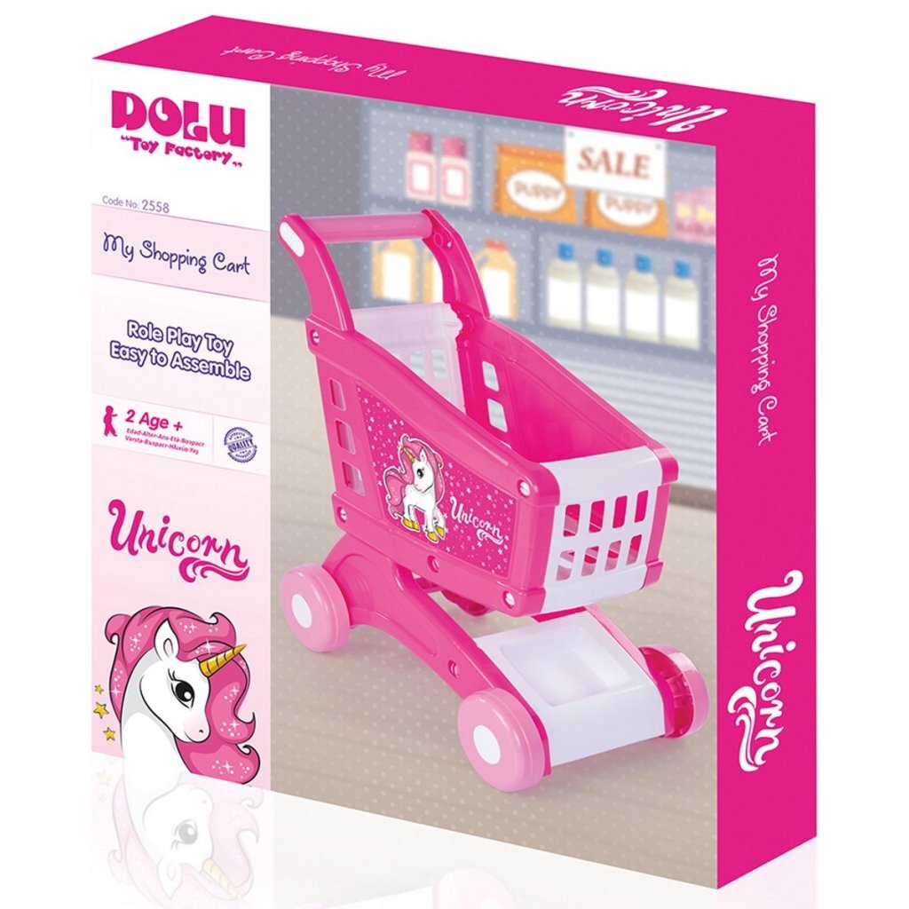 Dolu dolu eenhoorn winkelwagen roze