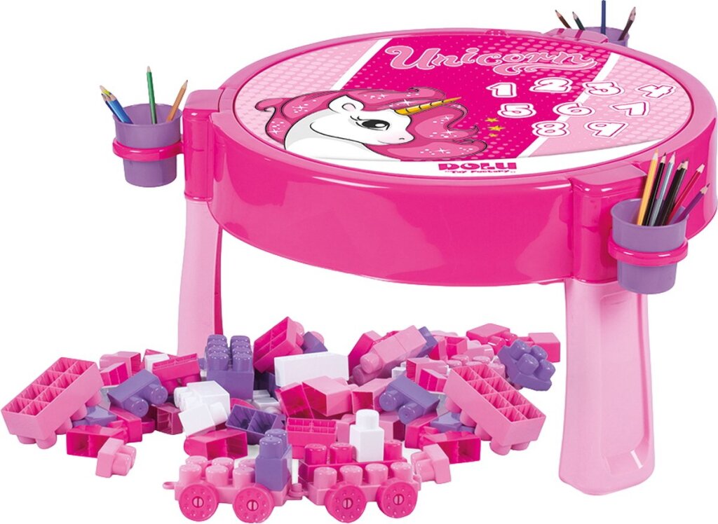 Table d'activités licorne Dolu comprenant 100 blocs