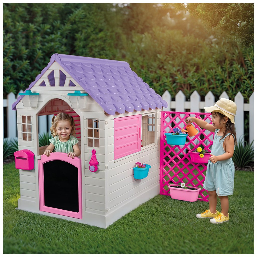 Cabane de jardin Dolu 140x127x107,5 cm + son rose violet