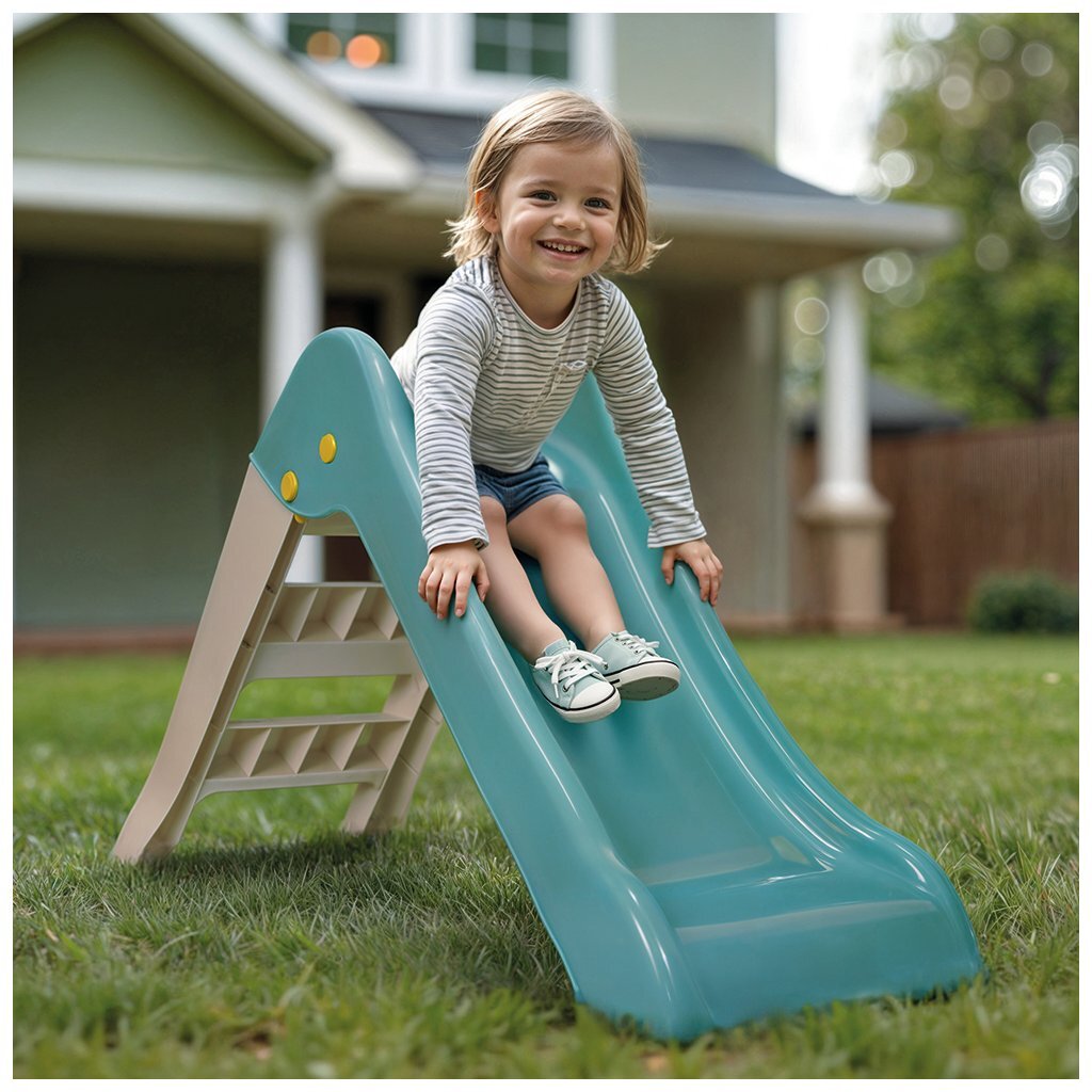 Toboggan Dolu 70,5x117x48,5 cm blanc vert