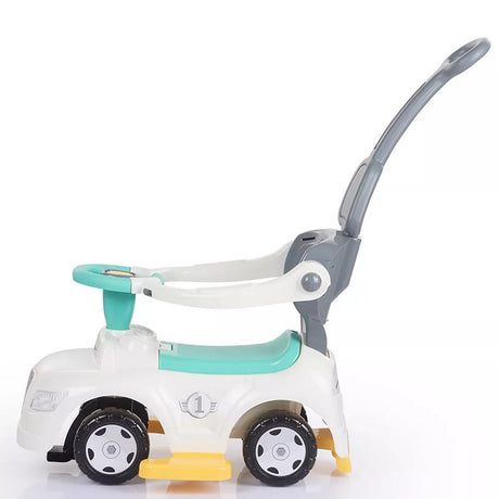 Porteur Dolu 3en1 avec poignée + klaxon blanc bleu gris jaune