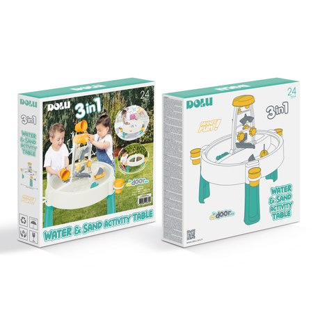 Dolu 2-en-1 nappe phréatique piste d'eau de table de sable à l'extérieur à l'intérieur