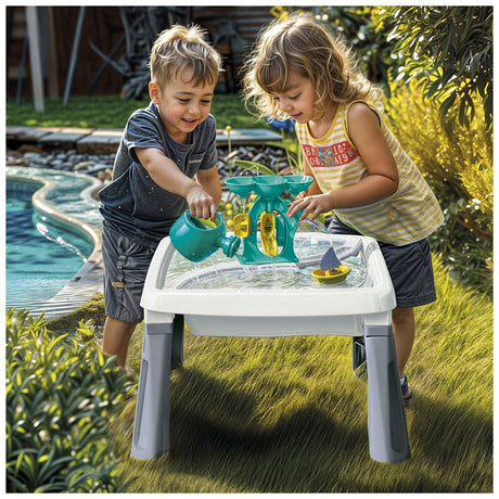 Table à eau Dolu sable + accessoires blanc gris