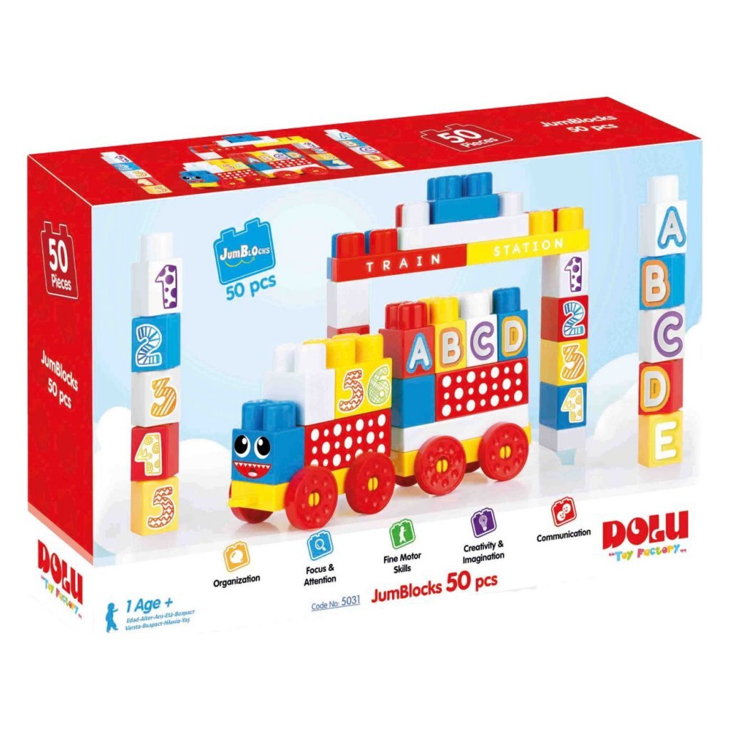 Train à blocs Dolu avec 50 blocs