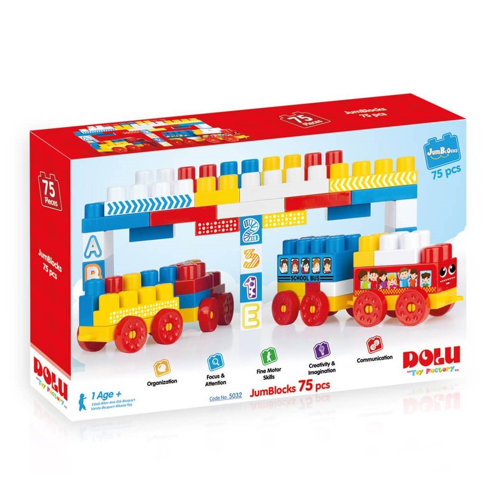Train à blocs Dolu avec 75 blocs