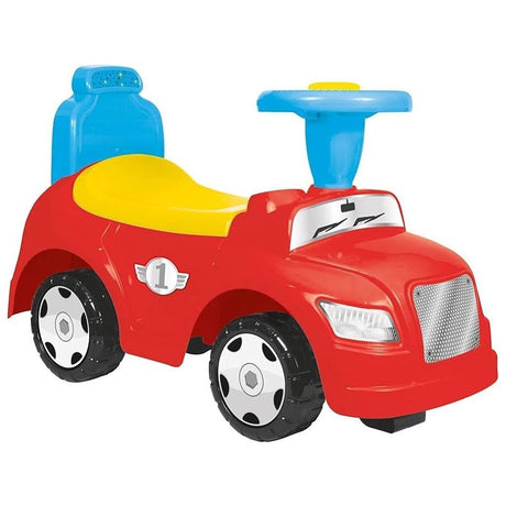Dolu 2in1 voiture porteuse + klaxon rouge jaune bleu