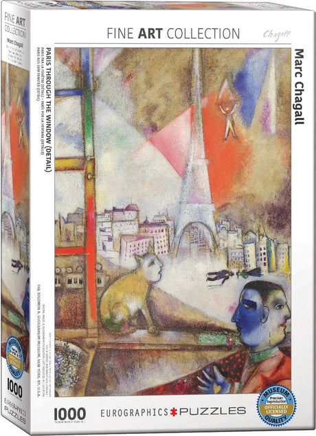 Eurographics - paris à travers la fenêtre [paris à travers la fenêtre] - marc chagall - 1000 pièces 48×68cm (l×h) - puzzle d'art