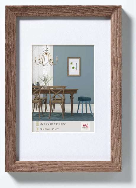 Walther fiorito - cadre en bois mdf - format photo 13x18 cm - noyer