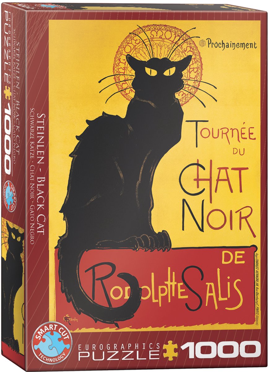 Eurographics - chat noir - théophile alexandre steinlen - 1000 pièces 48×68cm (l×h) - puzzle d'art