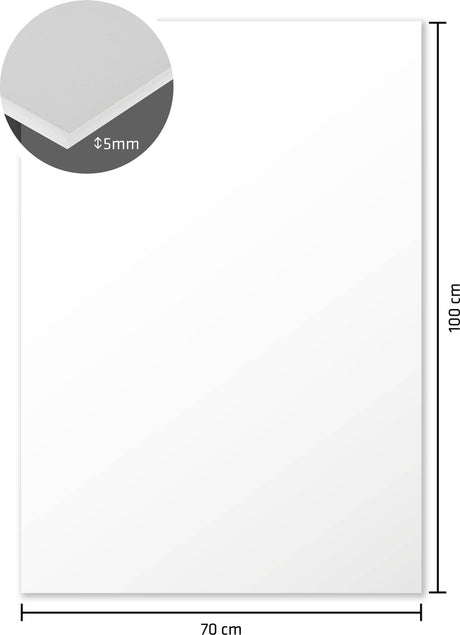Kangaro foamboard - 70 x 100 cm - 5mm - wit - doos van 10 stuks