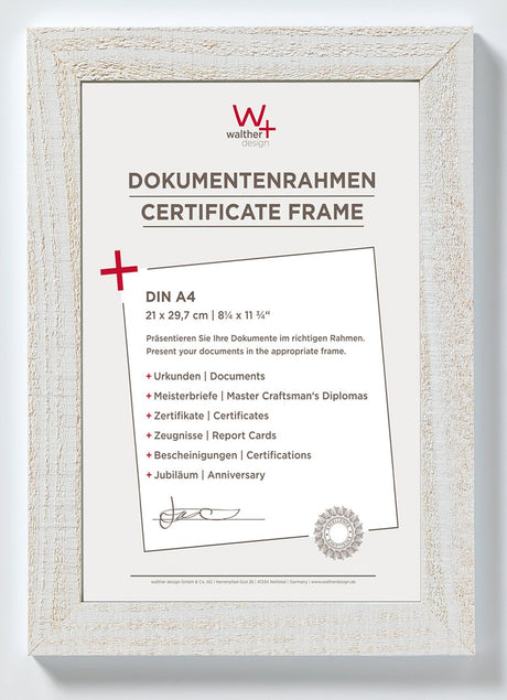 Walther home - cadre en bois - format photo 21x29,7 (din A4) cm - blanc polaire