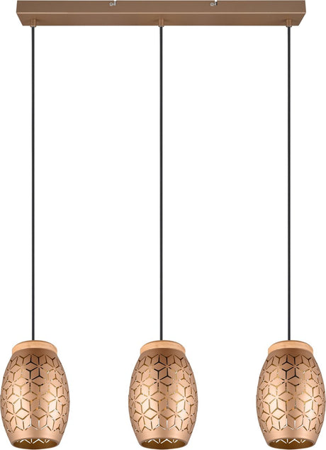 Rl vis ta lumière réalité bidar - lampe suspendue - café - excl. 3x e27 28w