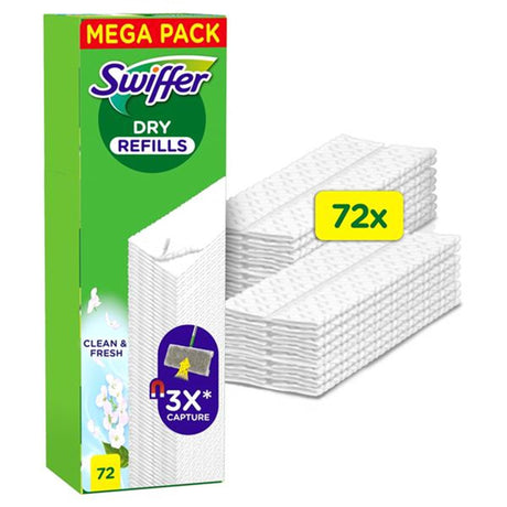 Lingettes sèches et fraîches pour sols Swiffer 72 pièces