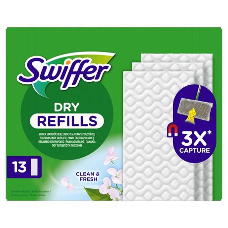 Recharge de lingettes pour sols Swiffer Dry Fresh boîte de 13 pièces