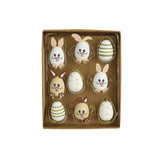 Decoris décoration à suspendre oeuf 9 pièces bois ø2xh4,5cm