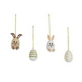 Decoris décoration à suspendre oeuf 9 pièces bois ø2xh4,5cm