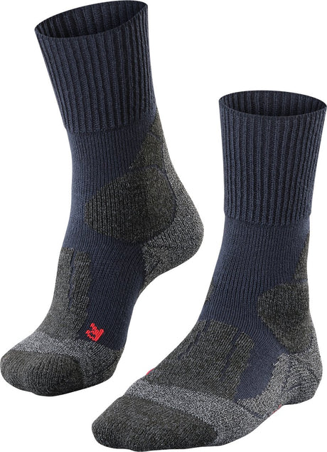 Falke tk1 chaussettes de marche en laine épaisse anti-ampoules en matériau fonctionnel femme bleu - taille 39-40
