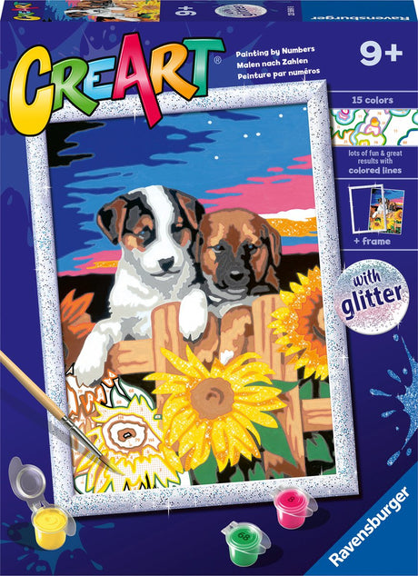 Ravensburger Creart Painting au numéro - Sunset Dogs