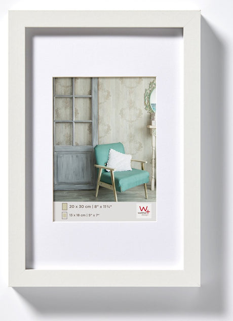 Walther Stockholm - cadre en bois mdf - format photo 15x20 cm - blanc