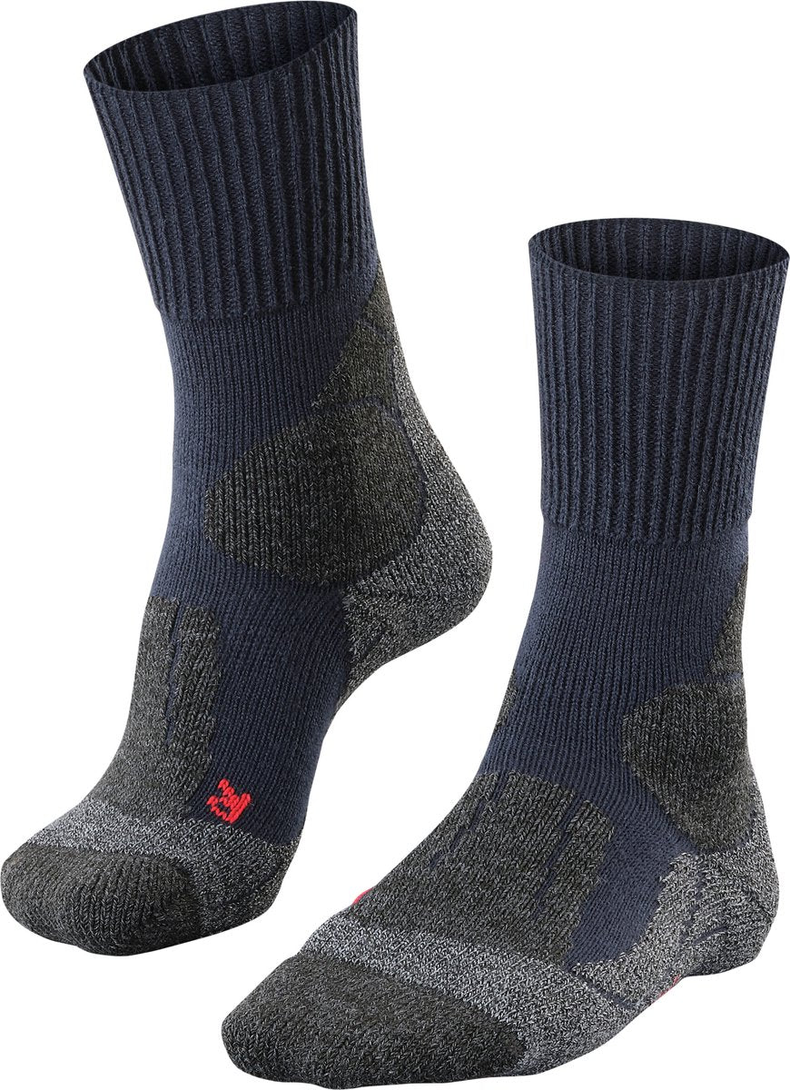 Falke tk1 chaussettes de marche en laine épaisse anti-ampoules en matériau fonctionnel femme bleu - taille 41-42