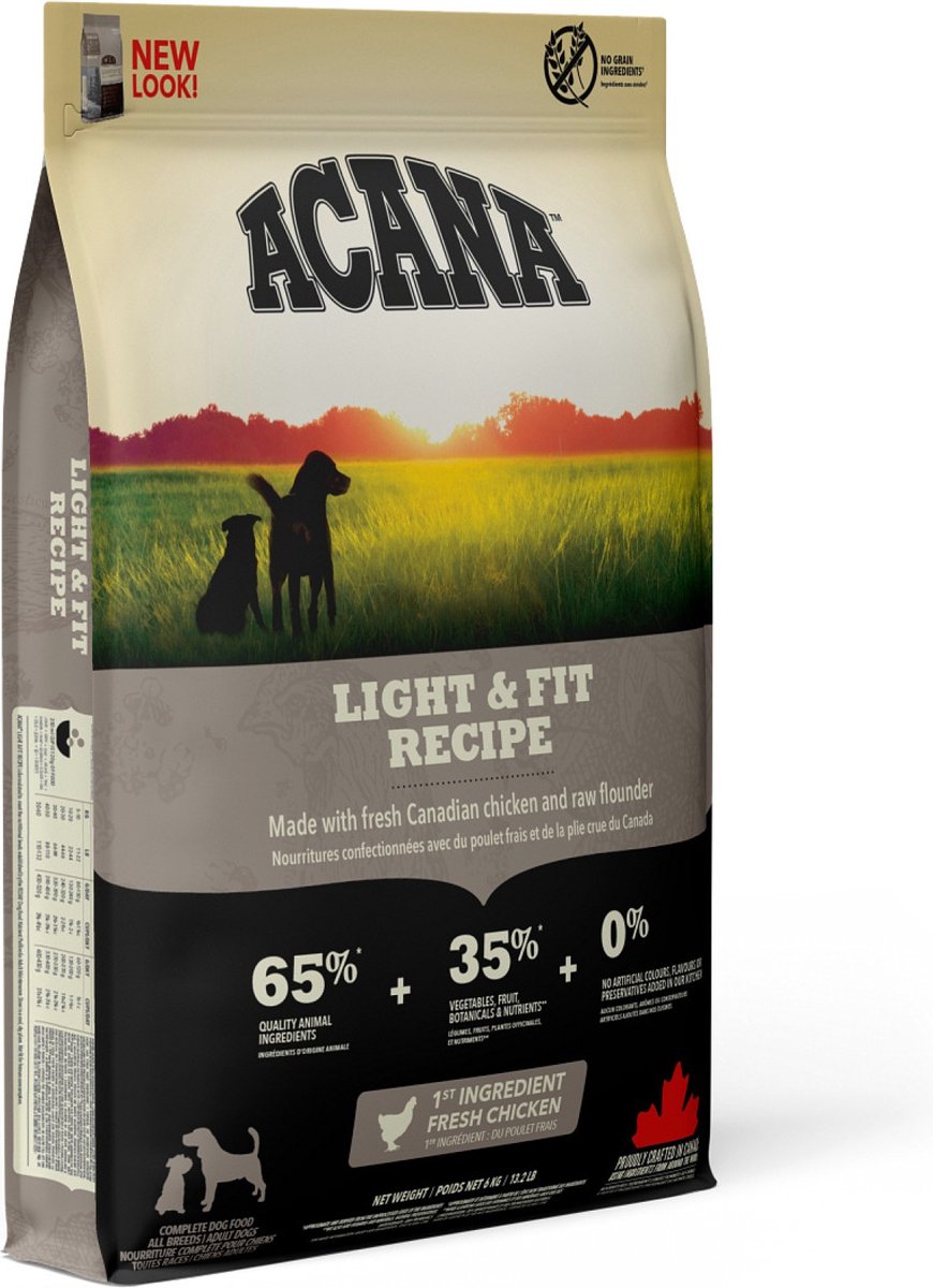 Acana light fit - nourriture pour chiens - light slim - sans céréales - riche en protéines