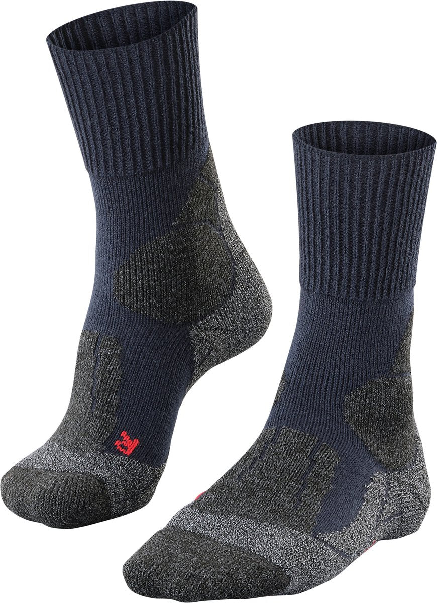 Falke tk1 chaussettes de marche en laine épaisse anti-ampoules en matériau fonctionnel hommes bleu - taille 42-43