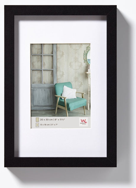 Walther Stockholm - cadre en bois mdf - format photo 20x30 cm - noir
