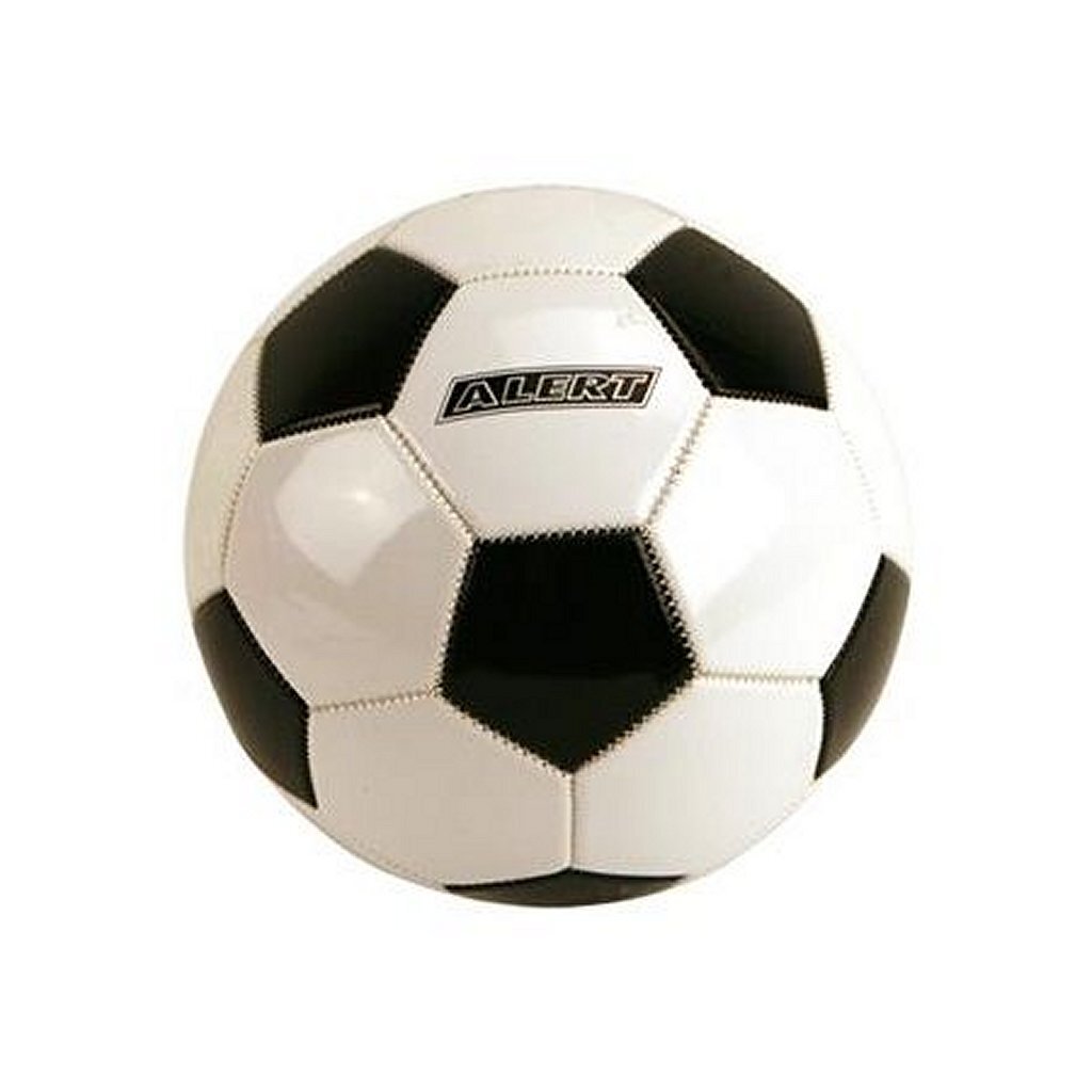 Ballon de football Alerte taille 5 blanc noir