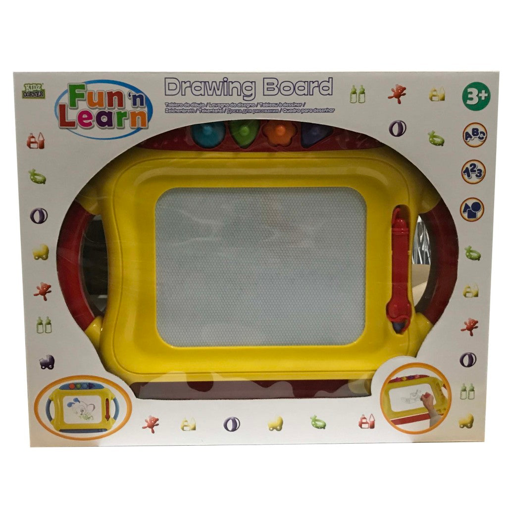 Basic Kidz Corner Fun'n Learn drawing board with pen and 4 shapes