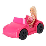 Poupée Fleur avec voiture rose