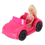 Poupée Fleur avec voiture rose