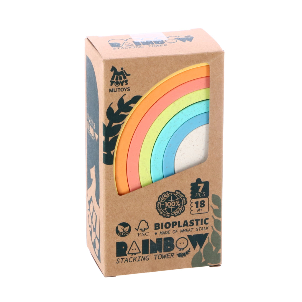 Jipy mlitoys bioplastique empilable arc-en-ciel 7 pièces